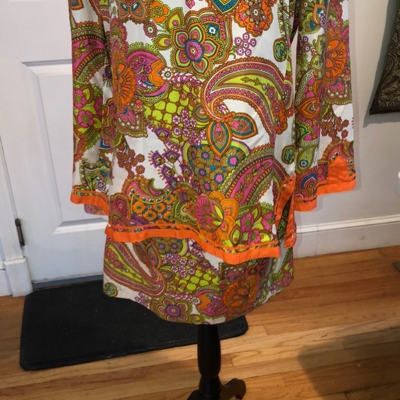 MILLY of NEW YORK size 10-12 multi colored paisley print Mini Skirt & tunic - Picture 6 of 16